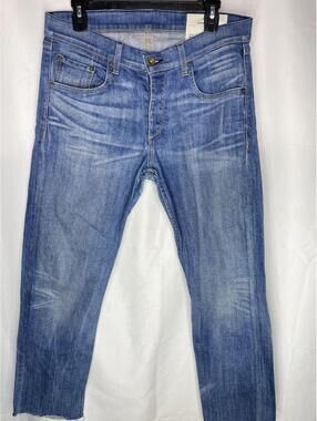 Rag & Bone Standard Issue Jeans Mens 32x28 Med Wash Slim Fit 3 Distressed